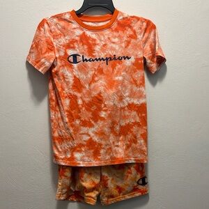 Champion Orange and White Tie-Dye Set